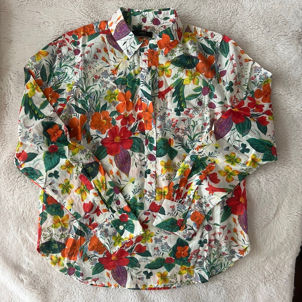 J. Crew Classic popover shirt in Ratti® island botanical print Size M